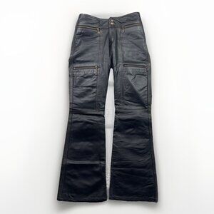 Guillaume Artelli Canada Leather Pants Biker Moto Goth Tech Punk Wom 5-6 Bootcut